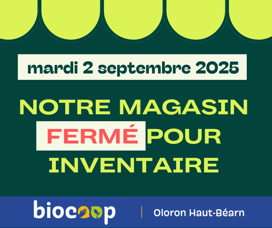 Fermeture exceptionnelle pour inventaire !