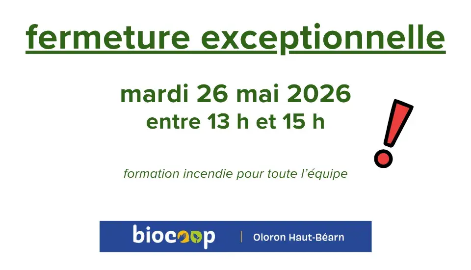 Fermeture exceptionnelle 26 mai 2026